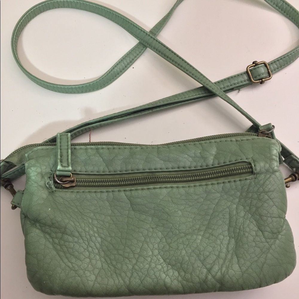 Olive leather side strap purse